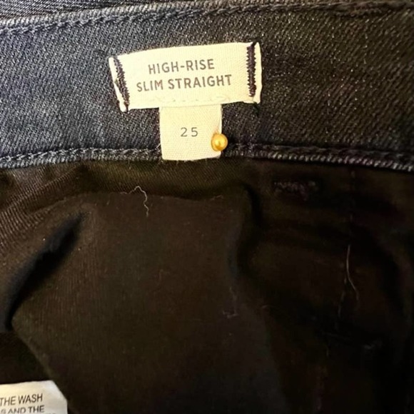 MADEWELL SIZE 25 HIGH RISE SLIM STRAIGHT LEG RICHGROVE BLACK WASH DENIM JEANS - Picture 12 of 12